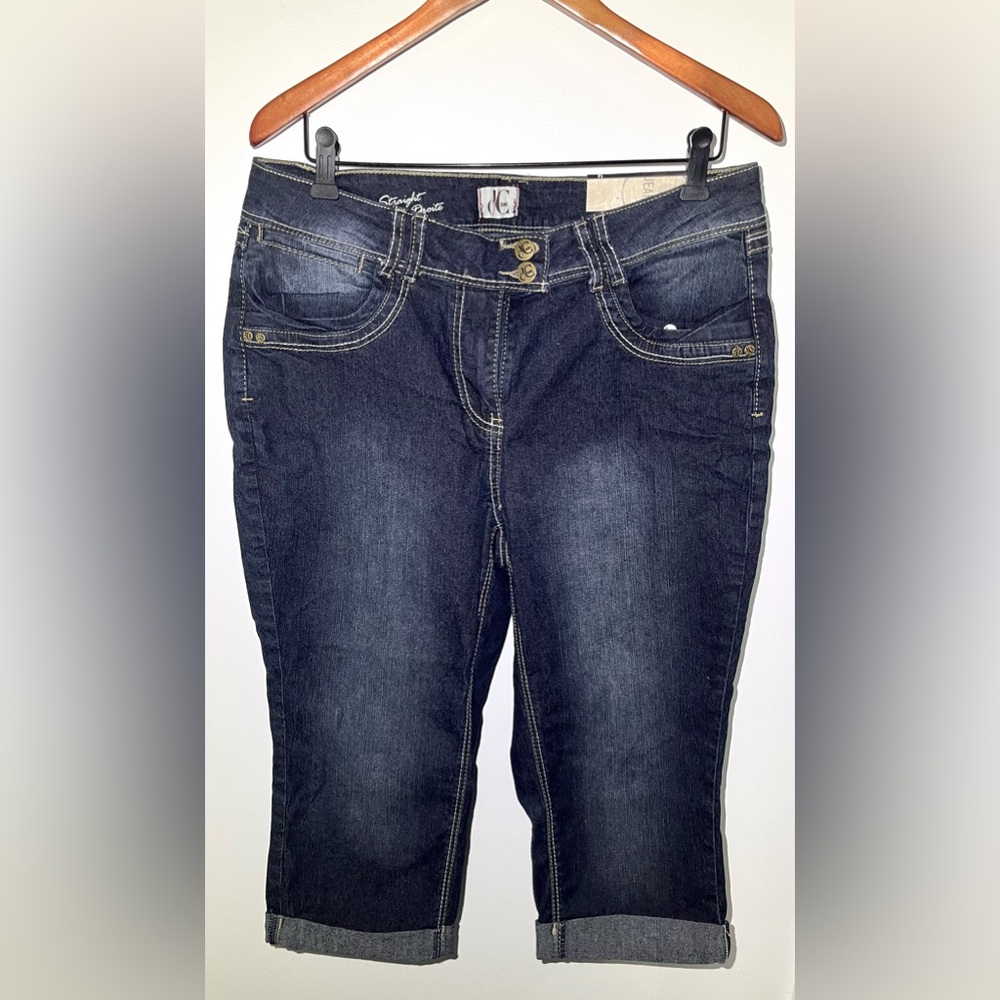 NWT US 14 Addition Elle d/c Jeans Straight Fit Cropped Denim Capri